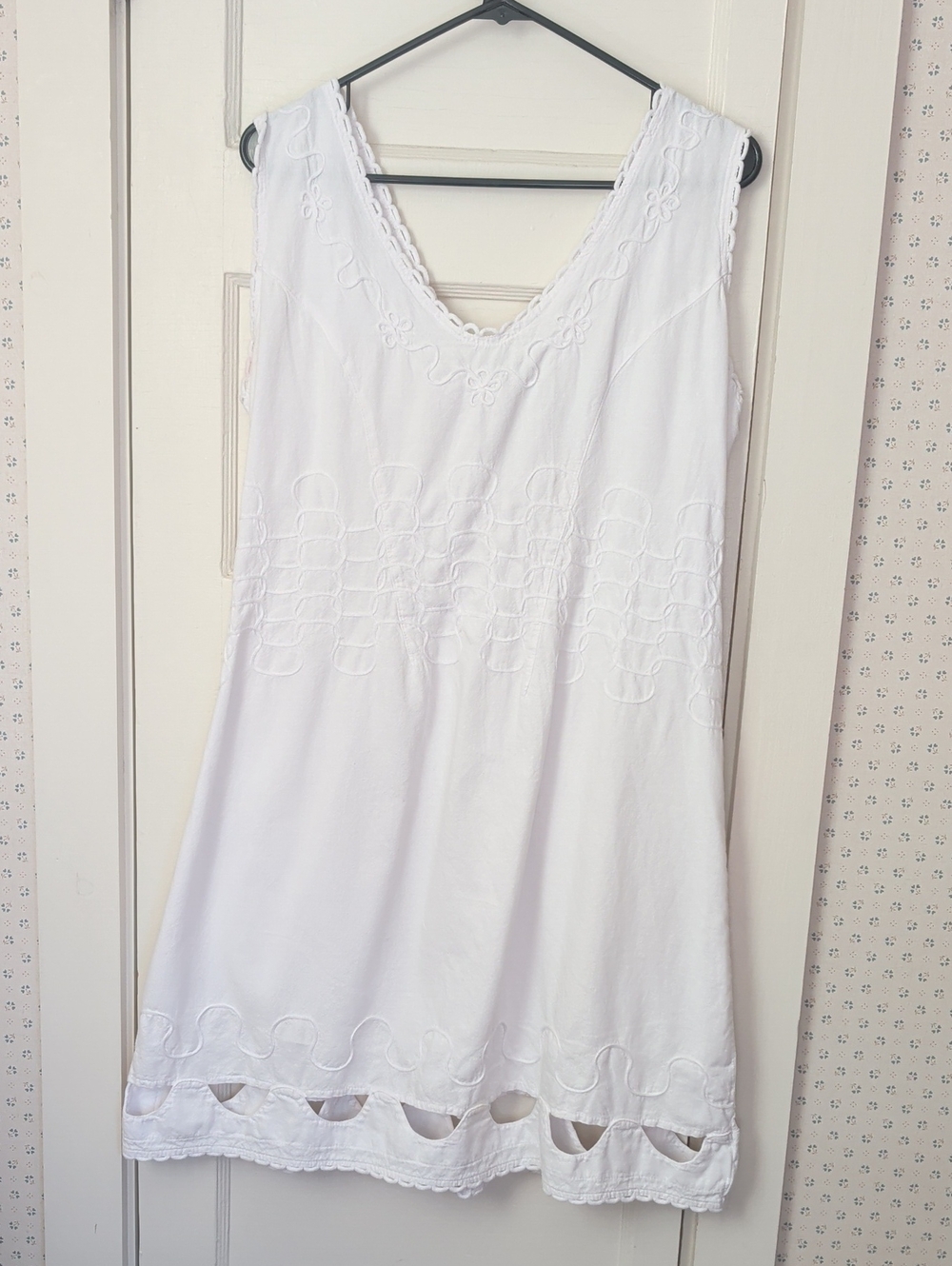 Blanco by Nature XL Dress White Embroidered Sleeveless Summer Garden Party